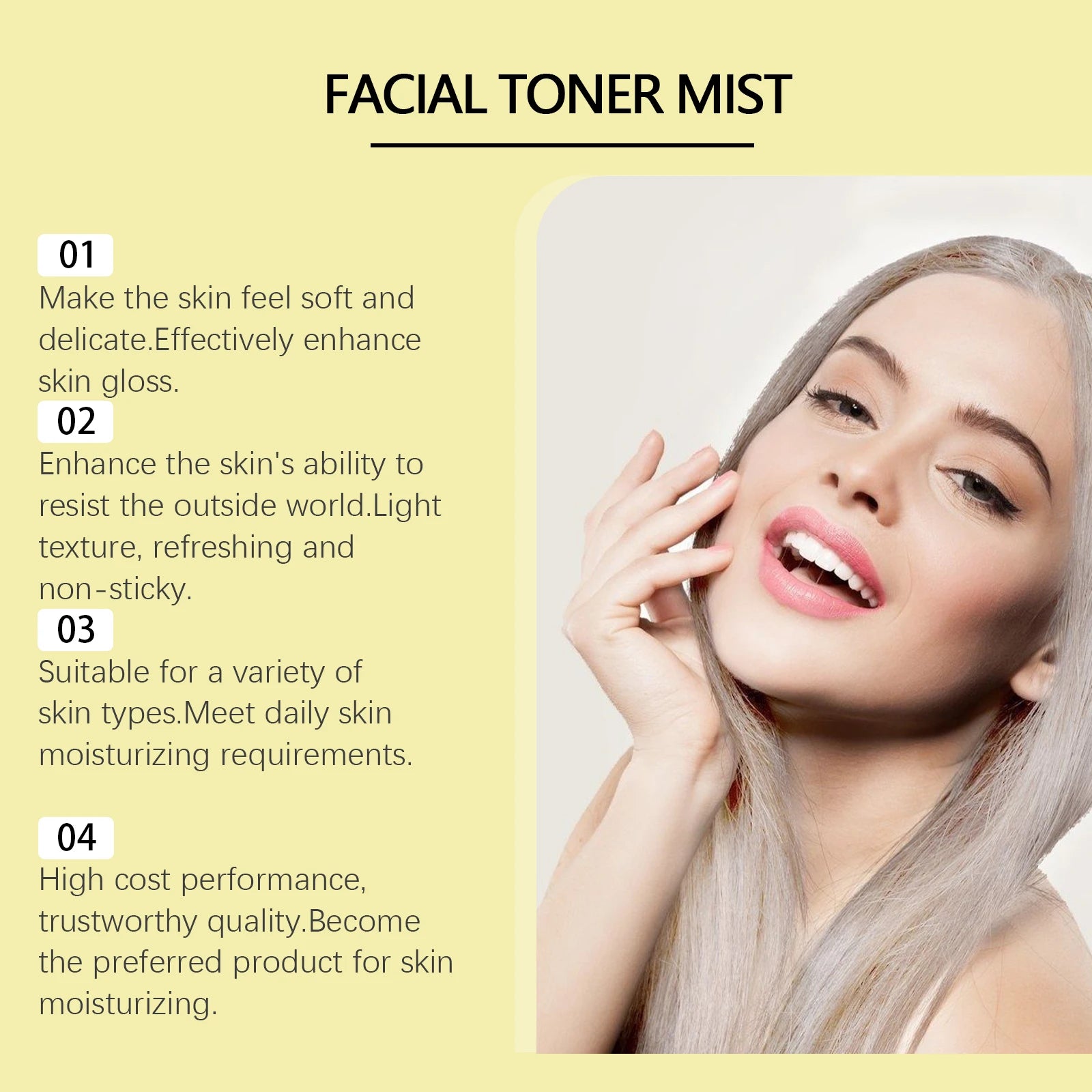 Hyaluronic Acid Moisturizing Facial Spray Brightening Relieve Redness Irritation Soothing Skin Nourishing Mist Face Essence