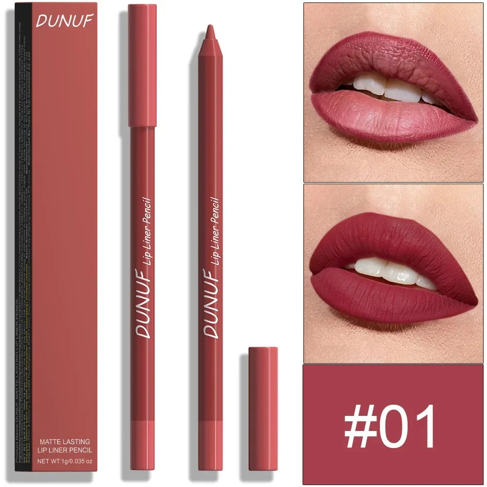 24 Colors Foaming Lipliner Durable Waterproof Soft Mist Lipstick Pen Gentle Pink Brown Purple Colors Matte Lip Contouring Pencil