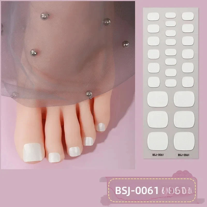 26Tips Pure Toe Gel Nail Sticker Hardens with UV Lamp Curing Waterproof Phototherapy Oil Gel Foil Nail Art Decorations