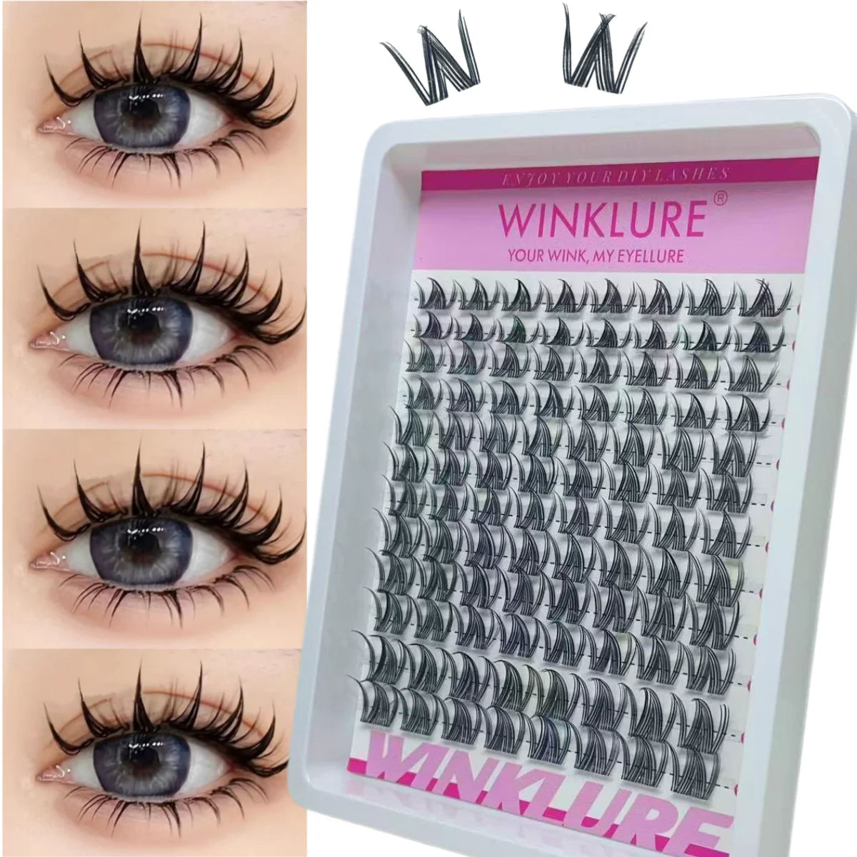 WINKLURE Manga Lash Clusters Spiky Eyelash Clusters Natural Lash Extensions Wispy Lashes Clusters Anmie Style Individual Lashes
