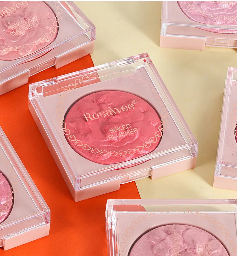 Multi-Color Glossy Blush Highlighter, Baking Process, Moisturizing and Glossy Makeup Effect, with Pearlescent Brightening Effect