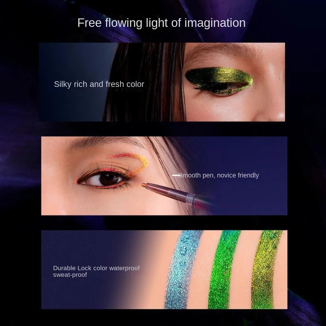 Kaleidos Eyeliner Gel Pencil Waterproof Chameleon Colour Long Wear Glitter Metallic Waterproof Eye Pen High Pigment Eyeshadow