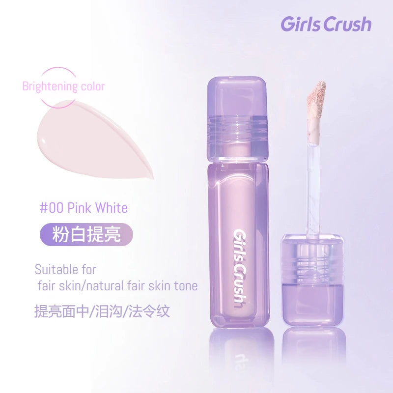 Girlscrush Liquid Concealer  Moisturizing Brightening Conceal Pore Watery Velvet Longlasting Cover Red Streaks Face Oily Skin