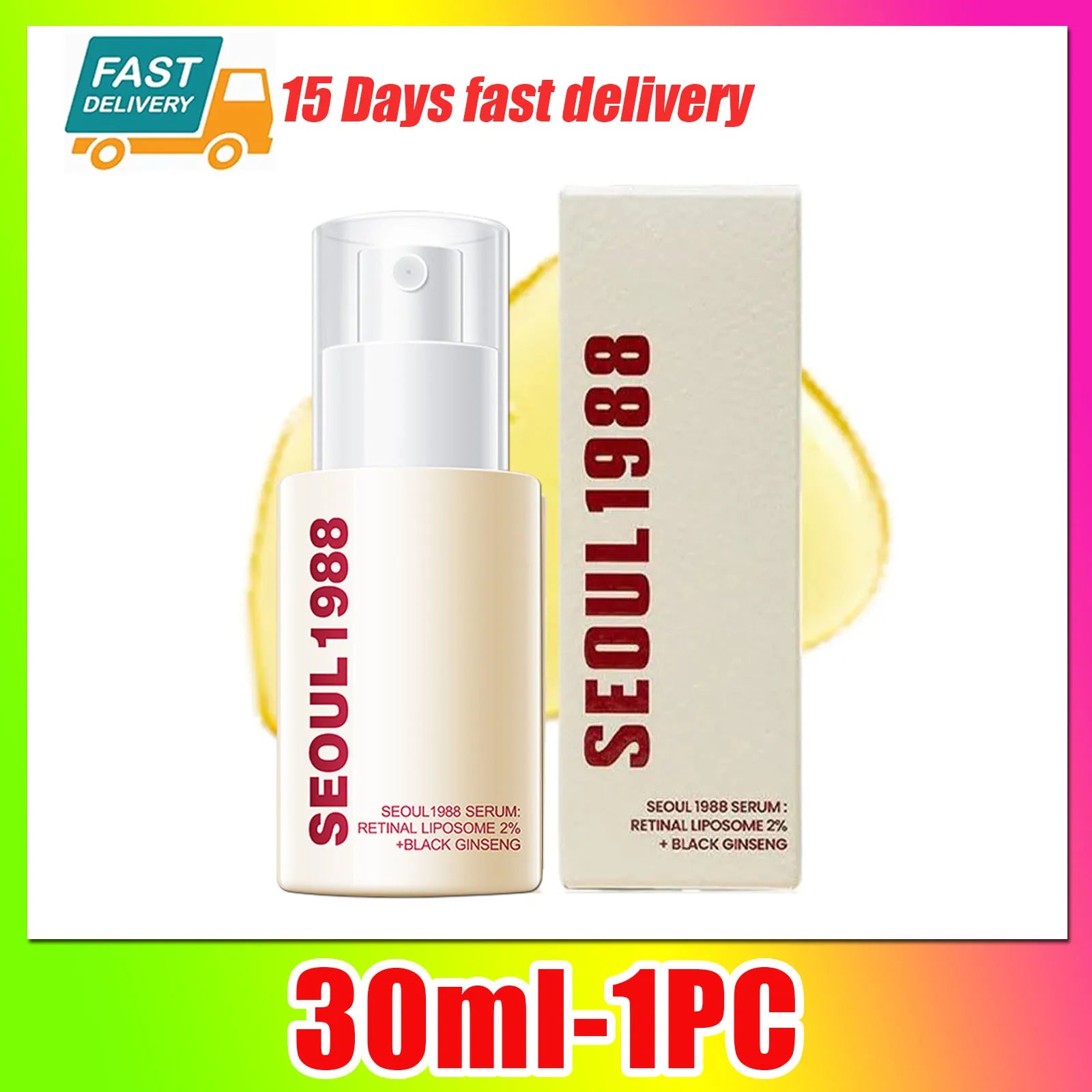 1/2/3PCS Korean SEOUL 1988 Retinol Face Serum Fade Fine Wrinkle Moisturizing Whitening Remove Spot Shrink Pores Beauty Skin Care