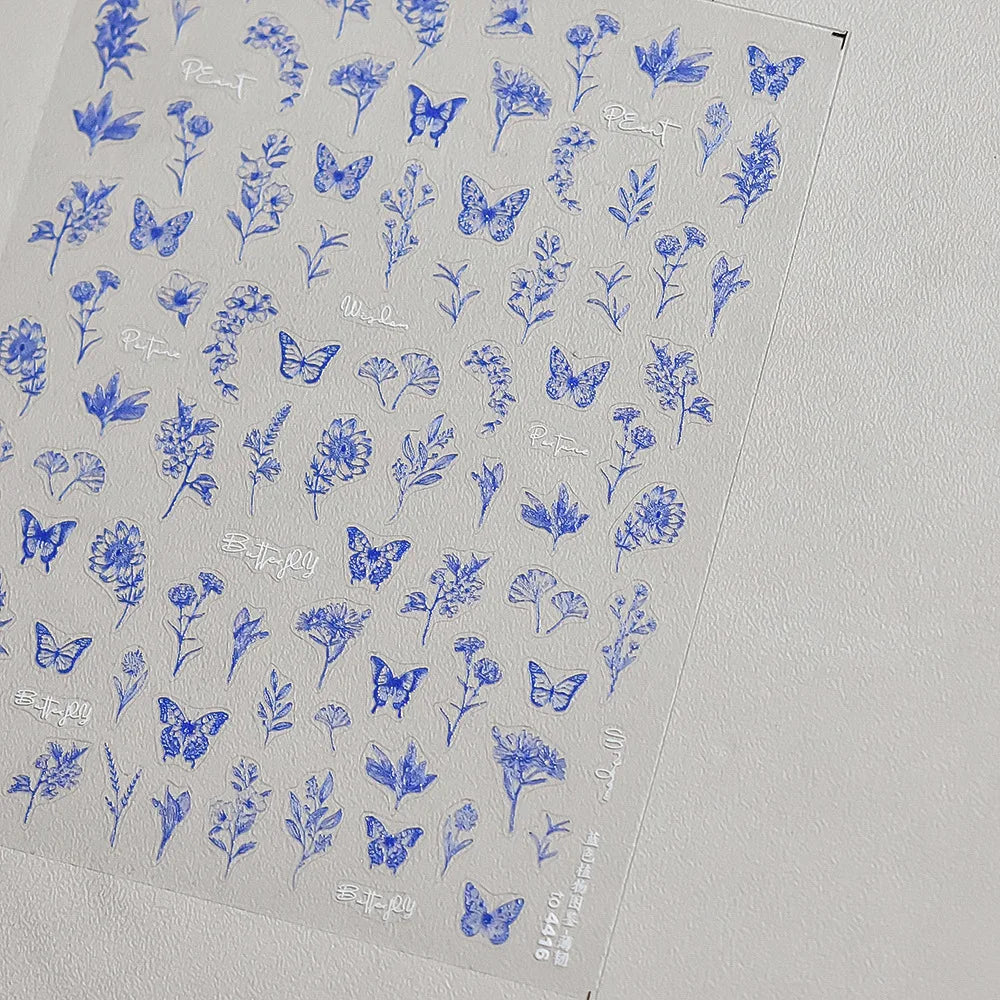 1Pcs Bronzing Nail Stickers Gold Silver Retro Bohemian Style Totems 3D Self Adhesive Nail Art Decorations Stickers Manicure Deca