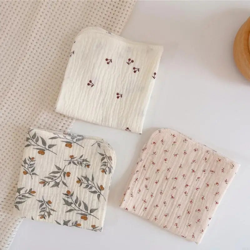 Baby Washcloth with 4-layer Baby Towel Reusable Baby Cotton Square Face Shower Bath Towel Soft Baby Wiping Bathing Feed