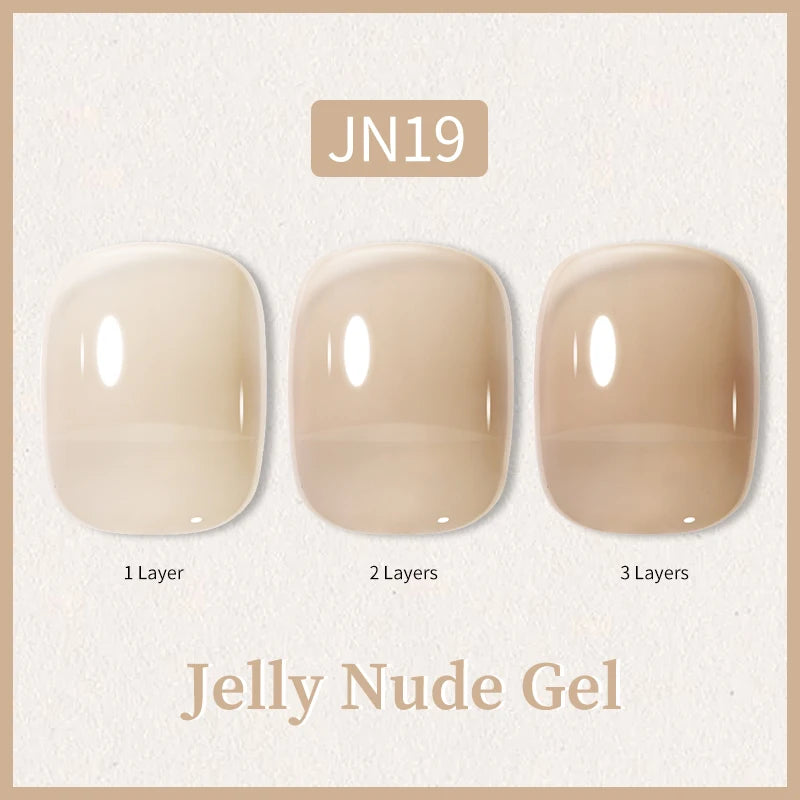BORN PRETTY 10ml Glitter Pink Nude Jelly Nail Gel Polish Varnis Semi-permanent Sheer Translucent UV LED Soak Off Gel Polish