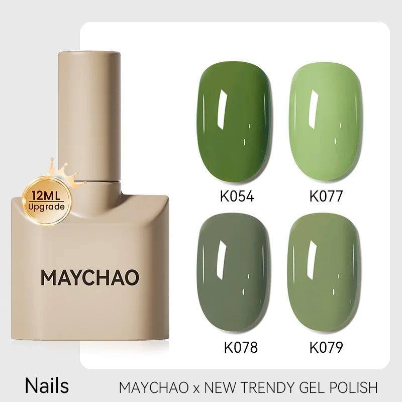 MAYCHAO 12ml Gel Nail Polish Set Professional Salon Nail Art Gels Varnish UV LED Semi Permanent Nail Lacquer Nail Supplies