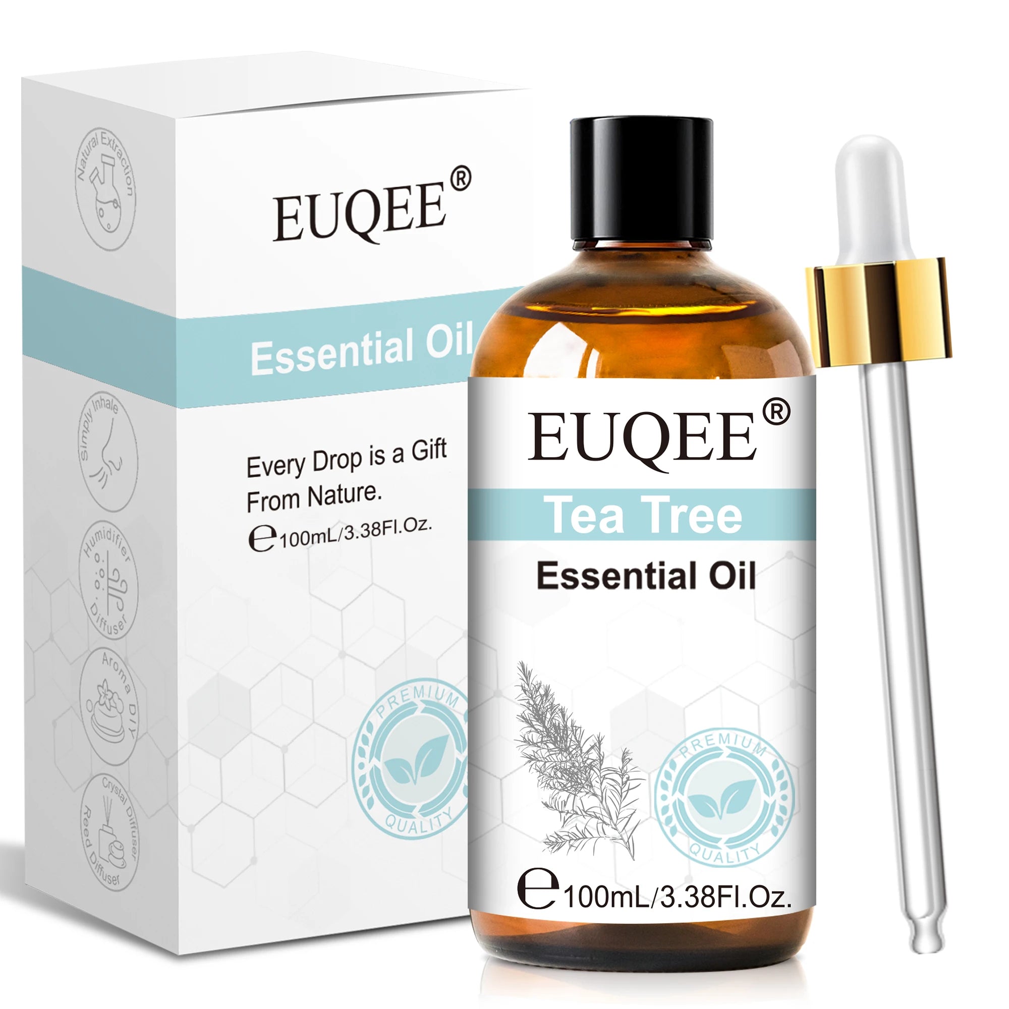 Euqee 10ml 100ml Natural Plant Essential Oil Frankincense Lemongrass Citronella Fragrance Oil For Diffuser Aroma Candle Perfume