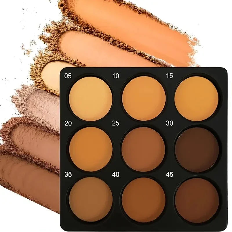 9-in-1 Contour & Bronzer Face Palette for Dark Skin Tone – Waterproof, Smooth Blendable Shades for Sculpted Definition & Warm Sun-Kissed Glow
