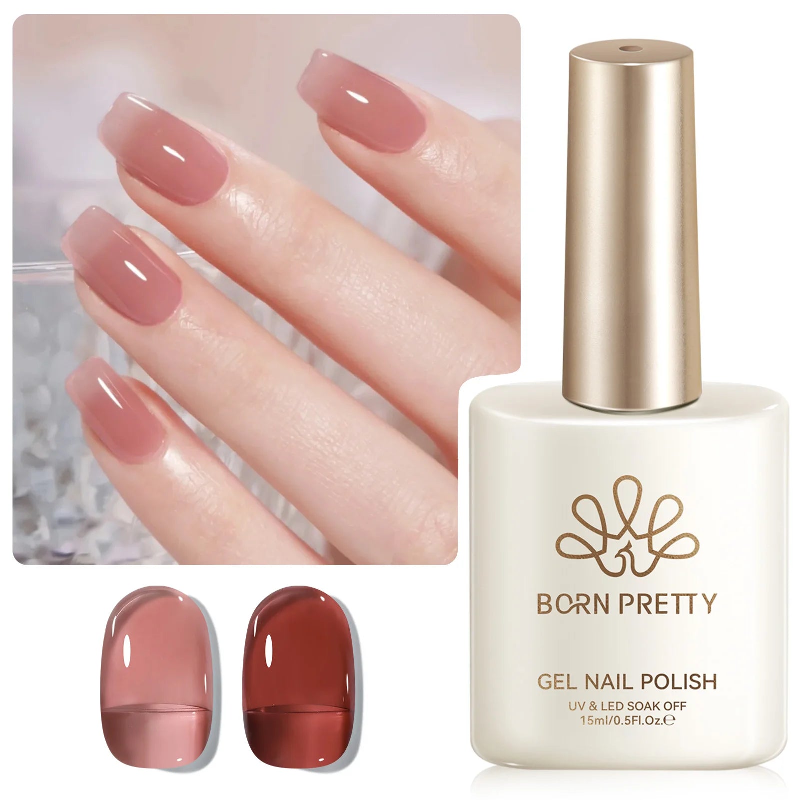 BORN PRETTY 15ML Pearl White Pearl Shell Thread Gel Nail Polish Shiny Glitter Varnis Semi Permanent For Soak Off Gel Nail Art