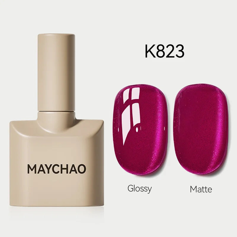 MAYCHAO Glitter Gel Nail Polish 7.3ml Semi-permanent Sequins Shiny Gel Base Top Coat Soak Off UV LED Varnish Nail Art Decoration