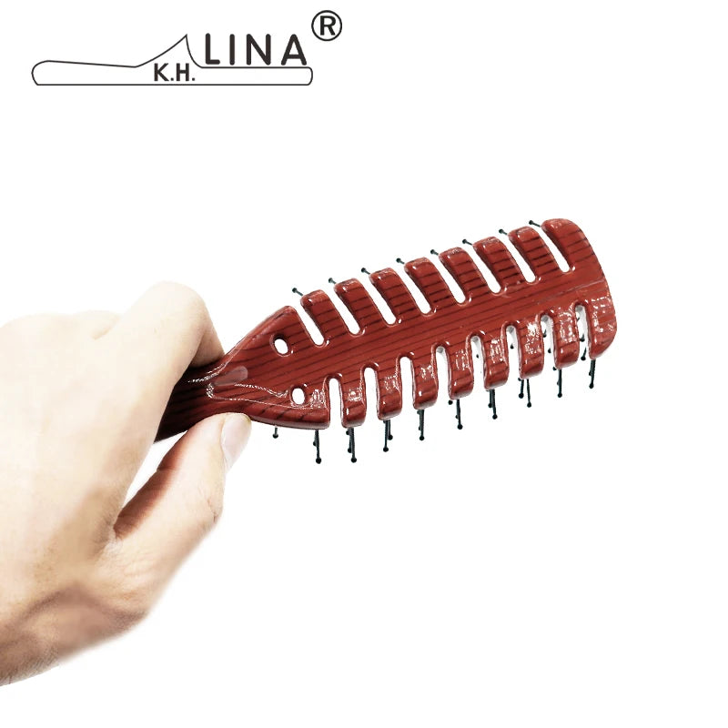1 Piece Men Fluffy Hair Curly Brush Salon Hairdressing Combs Anti-static Massage Hair Care Ribs Comb Nine-Row Comb Styling Tools