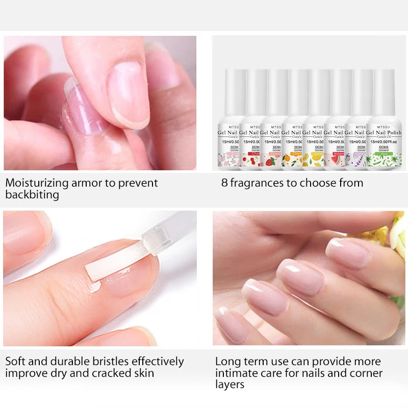 8 Smells 15ml Cuticle Oil Nail Care Nutrition Nails Repair Manicure Revitalizer Oil Prevent Agnail Nail Polish Nail Treatment