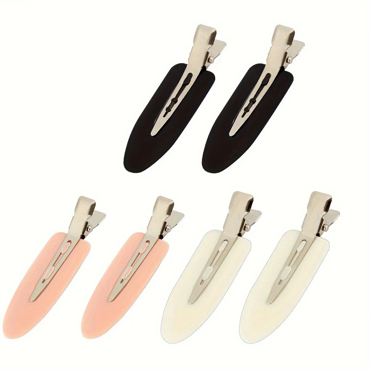 12pcs Black And White Pink Simple And Fashionable Women's Seamless Bangs Hair Clips Makeup Seamless Hair Clips Side Clips Suitab