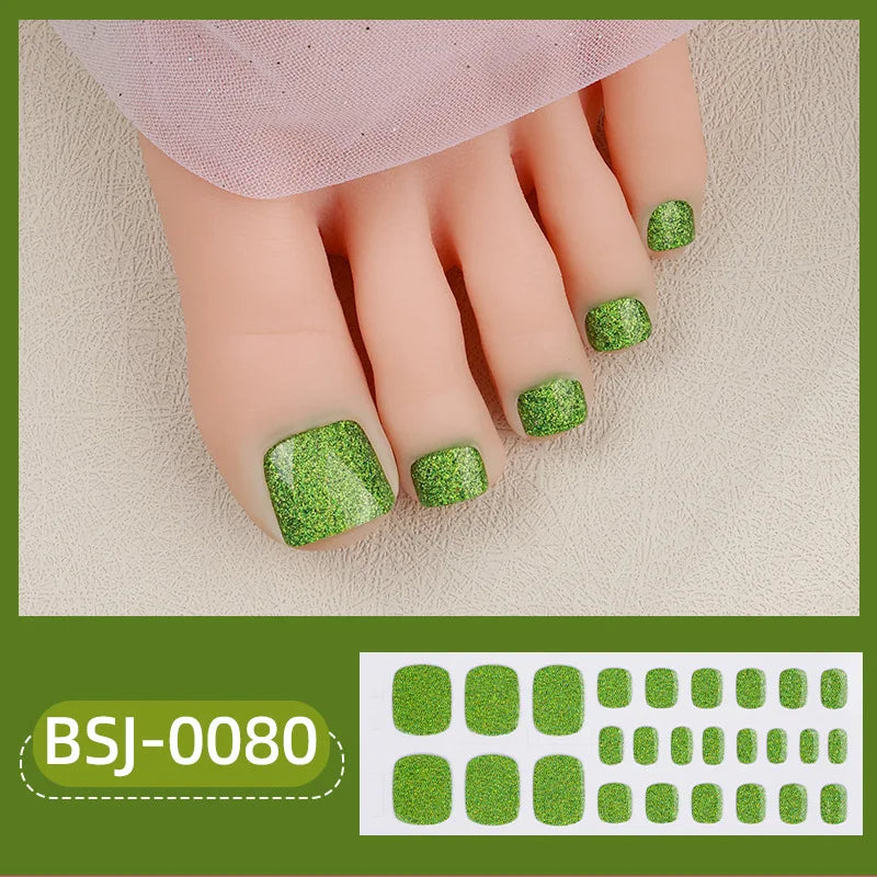 26Tips Pure Toe Gel Nail Sticker Hardens with UV Lamp Curing Waterproof Phototherapy Oil Gel Foil Nail Art Decorations
