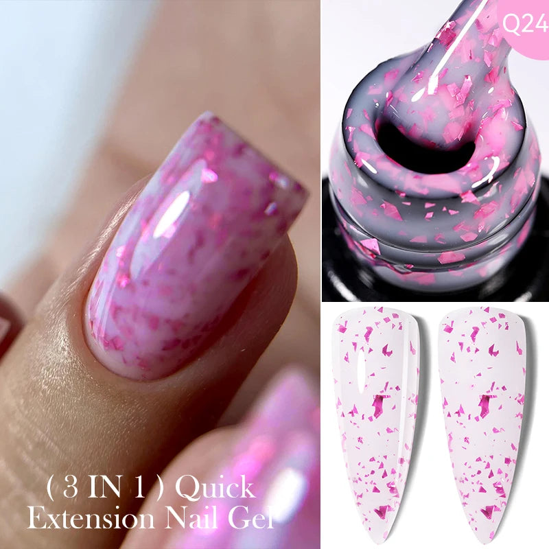 LILYCUTE 7ML Jelly Nude Pink Quick Extension Gel Nail Polish Transparent  Finger Prolong Long Lasting Construction Gel Varnish