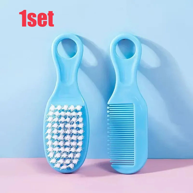 1/2Set Baby Hairbrush Comb Portable Newborn Infant Toddlers Soft Hair Brush Head Massager Comb Set Baby Kid Hair Care Supplies