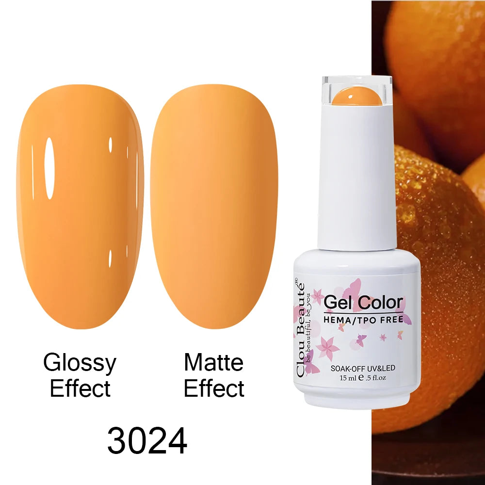 Clou Beaute Gel Nail Polish Neon Brown Royal Blue Red Green Pastal Nude Nail Art Varnishes Gel Lacquer Top Coat UV Gel Nail