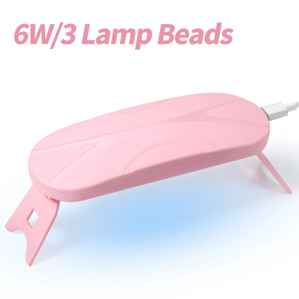 LULAA Foldable Mini UV LED Nail Lamp Portable Gel Light Mouse Shape Pocket Size Nail Dryer for All Gel Polish and Home Salon