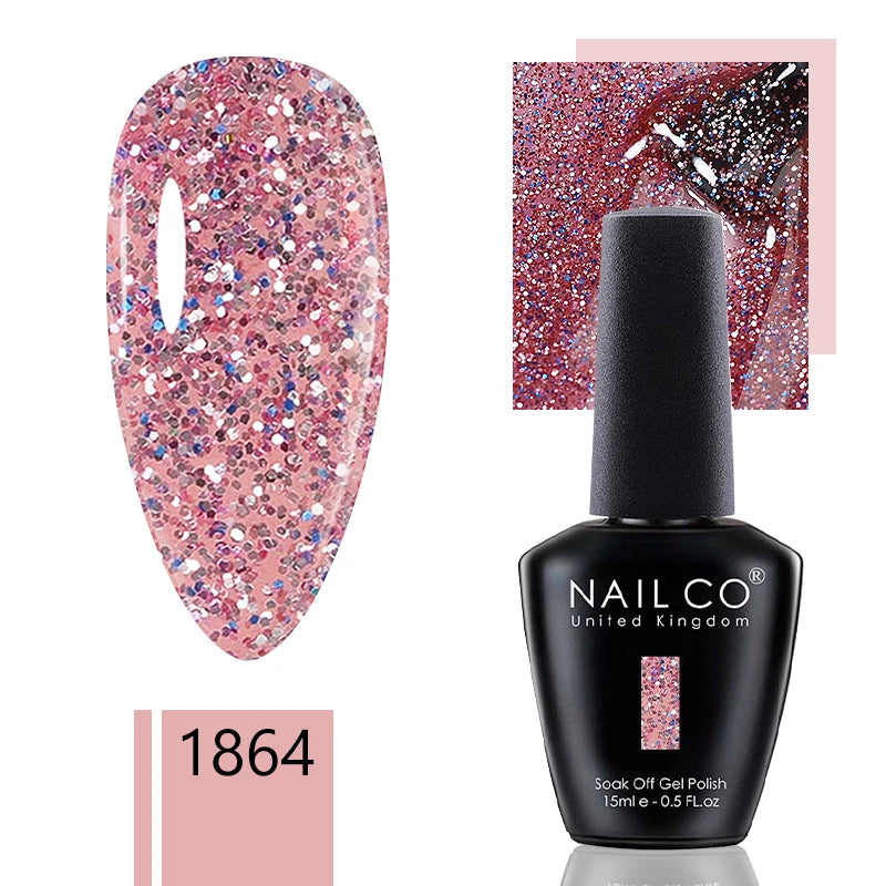 NAILCO 15ml Dark Gel Nail Polish Semi-permanent Varnish Hybrid UV Nails Art Glitter Colors Gel Polish Manicure Enamels For Nails