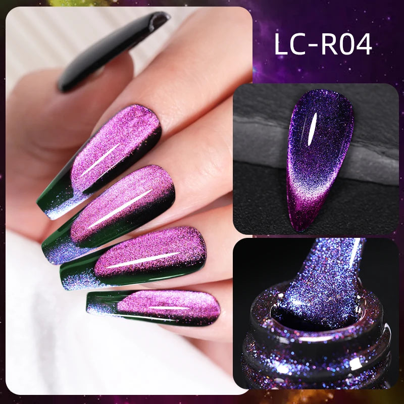 LILYCUTE 7ML Ocean Blue Cat Magnetic Gel Nail Polish Sparkling Glimmer Gel Polish Semi Permanent UV Magnet Gel Varnish Nail Art