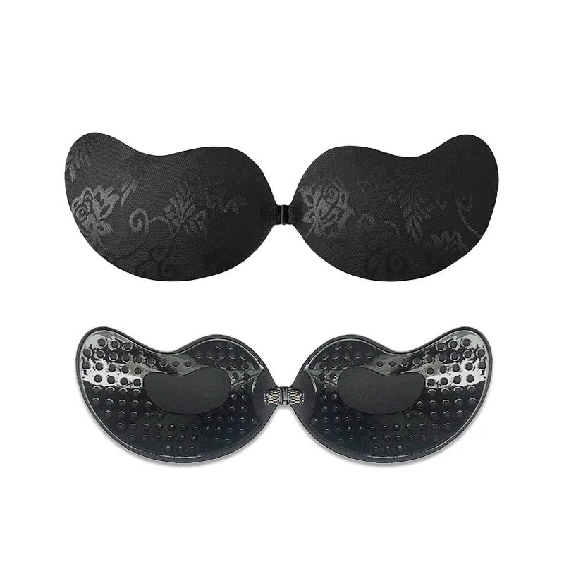 Women Silicone Chest Stickers Lace Push Up Waterproof Nipple Cover Invisible Self-Adhesive Nipple Tape Reusable Strapless Bra