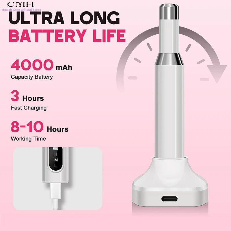 Upgraded Electric Nail Drill Cordless 12 Drill Bits 4000mAh Fast Charging Salon Grade Portable Manicure Pedicure Efficient Tool