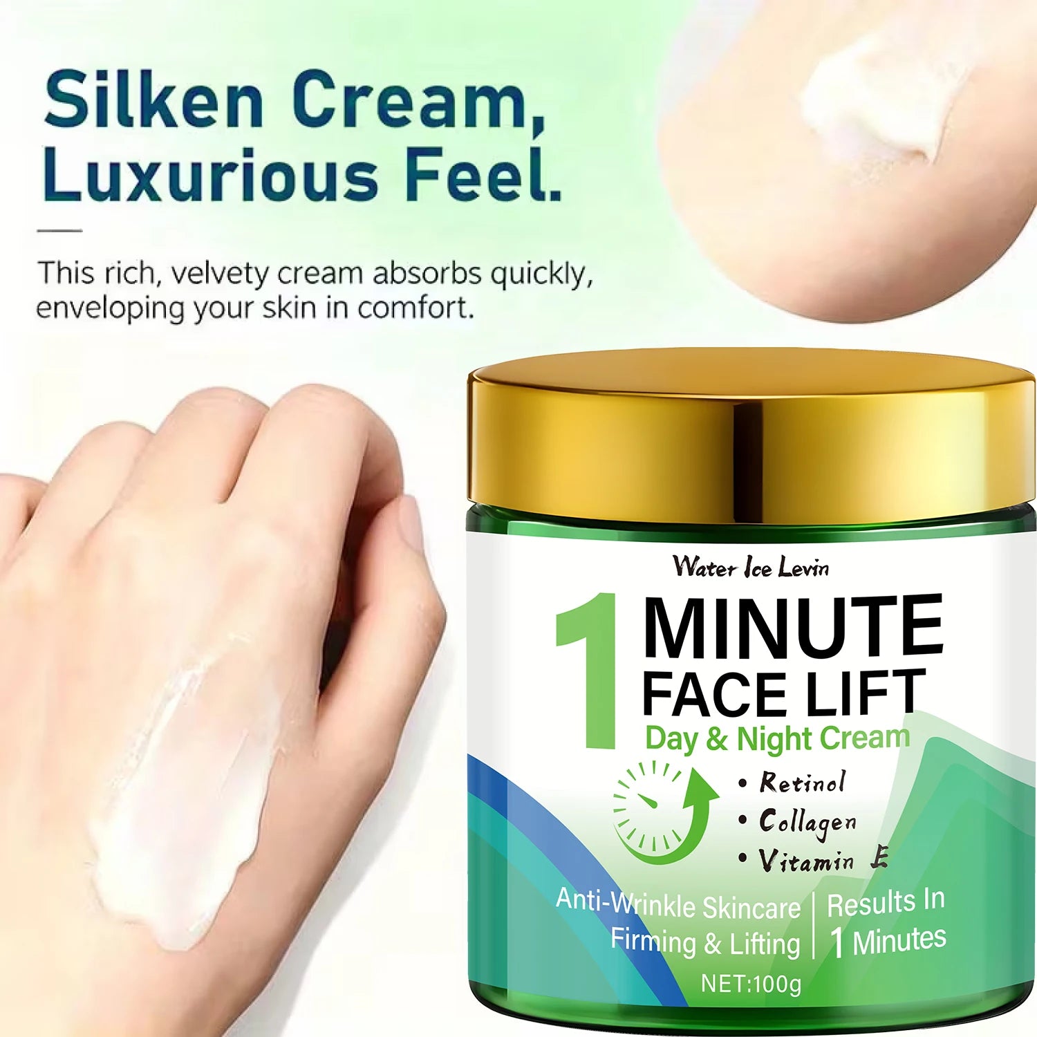 1-Minute Face Lift Day & Night Cream: Retinol/Collagen/Vitamin E, Anti-Wrinkle, Firms & Hydrates Skin for Softer Confidence