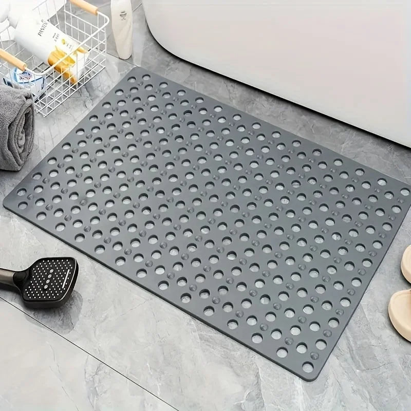 1 Anti Slip Shower Mat with Drainage Holes and Massage Points | Durable PVC Bathroom Safety Mat Suitable for Bathtub and Shower