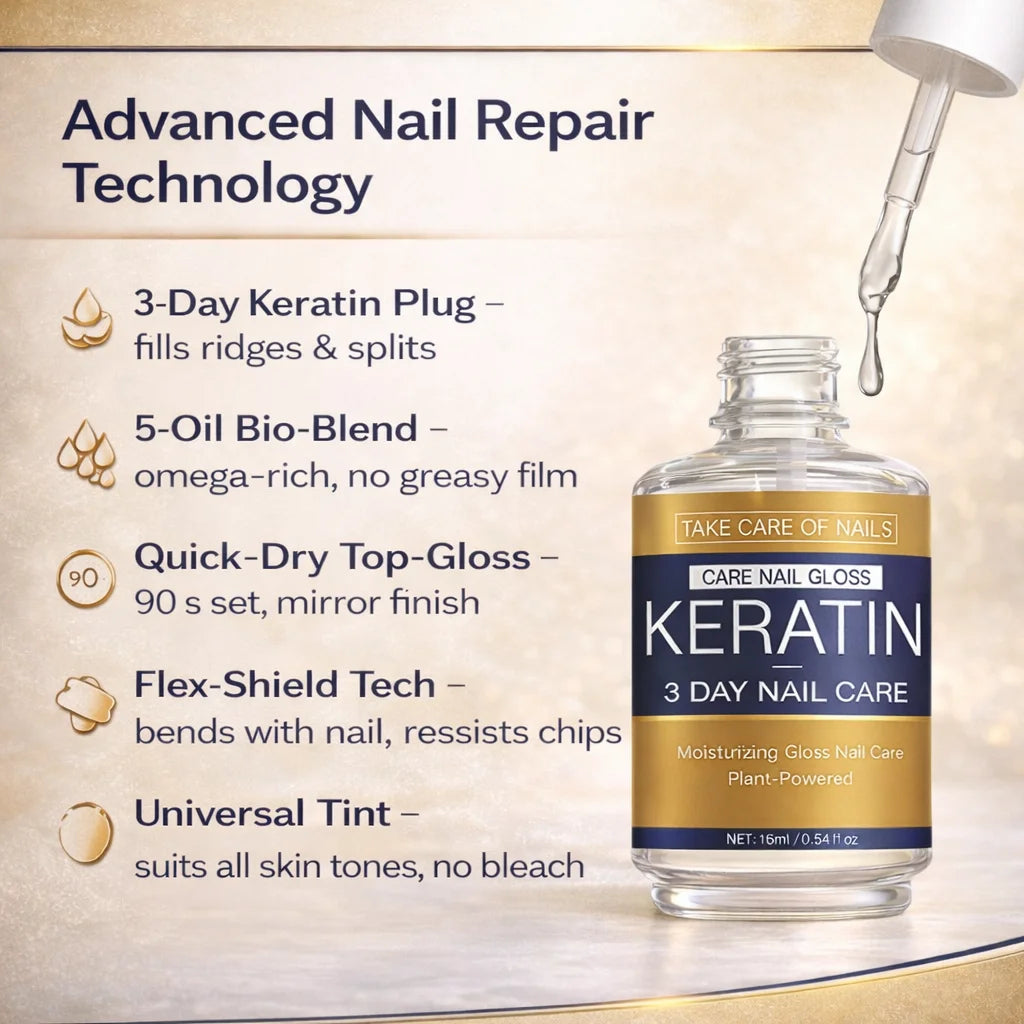 3 Days Nail Care Oil Keratin Amino Acid Formula Fast Dry 90s Salon Shine No Chip Deep Moisture Nail Strengthener,15ml