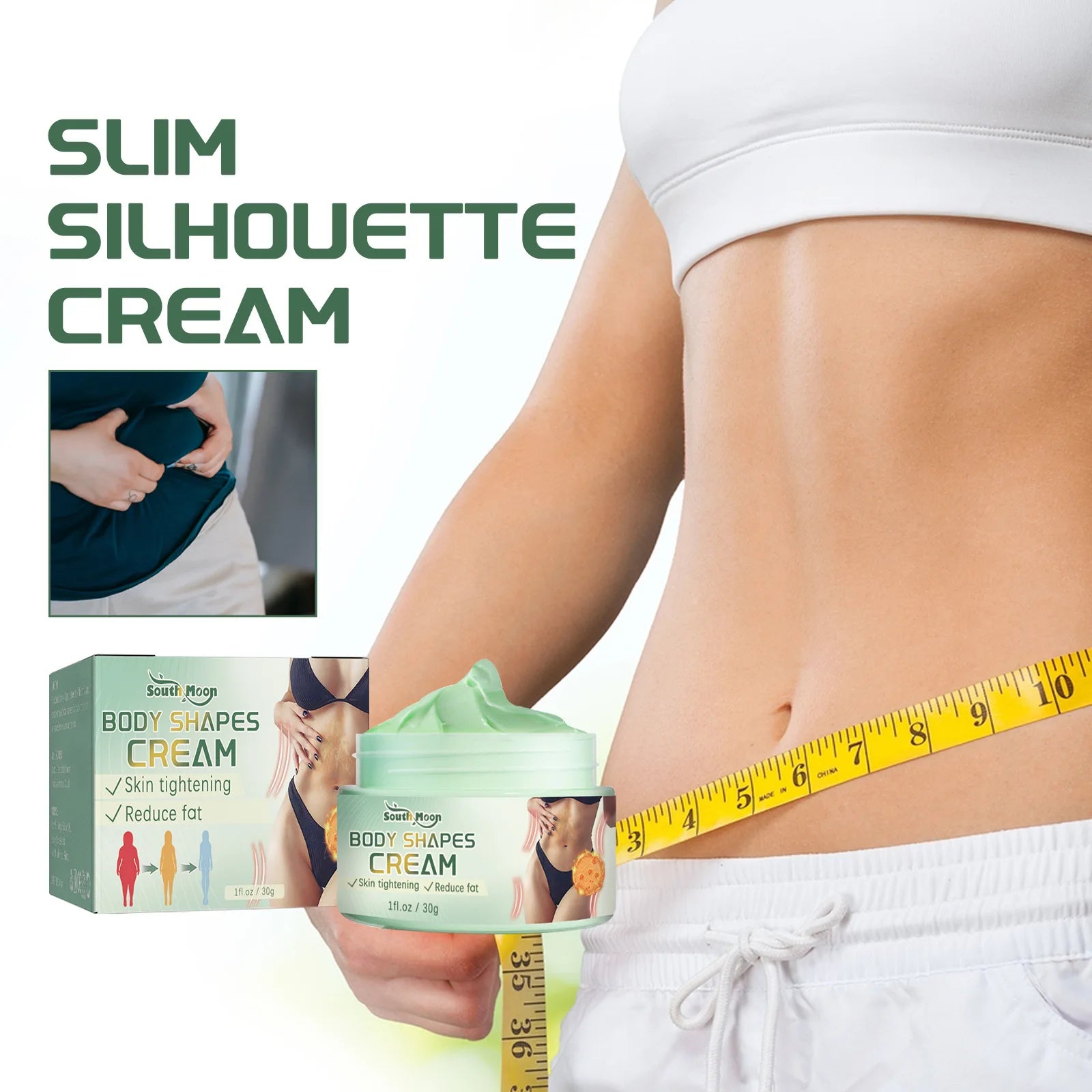 Fat Burn Slimming Cream Belly Firming Abdominal Muscle Sculpting Reduce Thigh Fat Metabolize Enhancer Cellulite Removal Cream