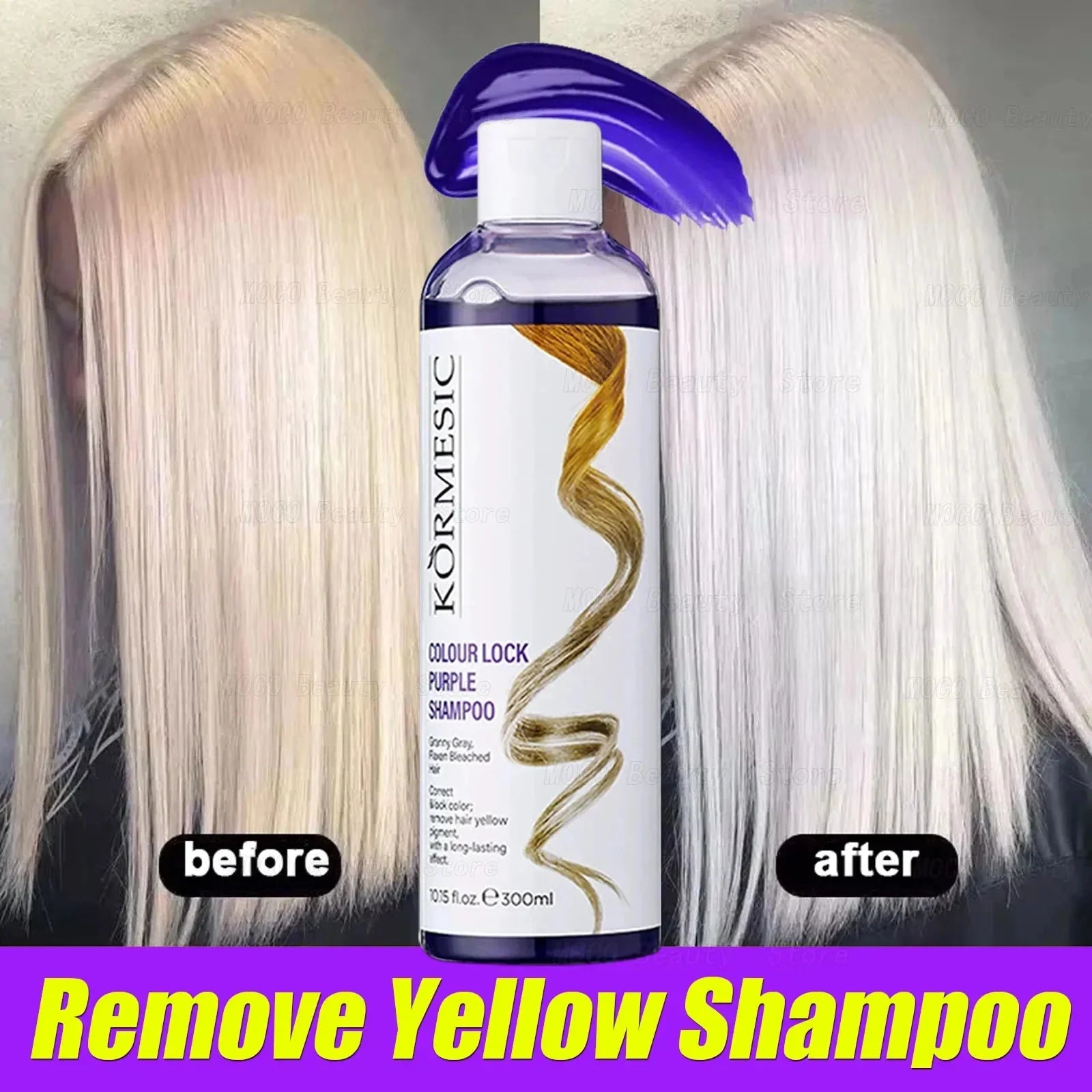 Gray Color Fixing Hair Dye Shampoo Cover Gray Hair Fade Yellow After Bleach Hair Shampoo Non-Irritating Purple Shampoo Blonde