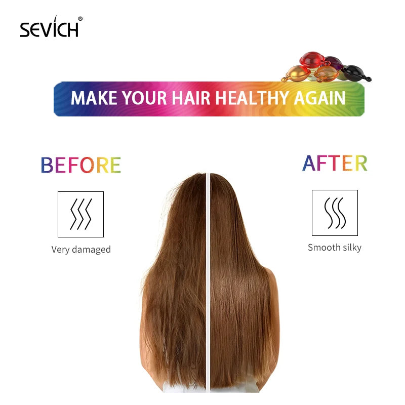 30Pcs Anti Hair Loss Hair Vitamin Capsule Oil Keratin Complex Oil Smooth Silky Hair Serum Hair Mask Repair Frizz Damaged Sevich