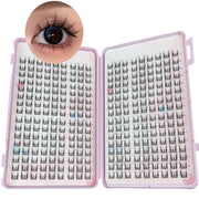 Large-capacity cat-eye false lashes set of 288 lashes, with a natural and light, Korean-style air effect. Length: 10 - 14 mm