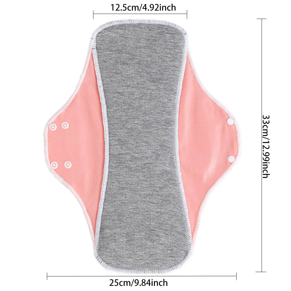 2PCS Large Reusable Graphene Incontinence Pads Heavy-flow Menstrual Cotton Panty Liner Cloth Tampons Urinary Sanitary Pads