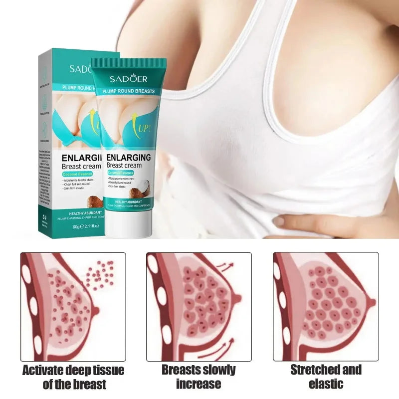 Fast Growth Breast Enlargement Cream Lift Firm Breast Improve Sagging Massage Chest Rapidly Body Moisturizing Smooth Bright Care