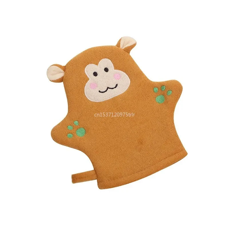 New Baby Bath Gloves for Kids Cartoon Animal Shape Shower Brush Washcloth for Bathing Children Wash Clean Shower Massage
