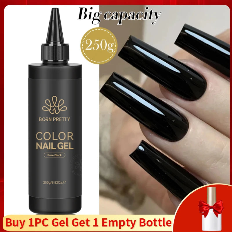 BORN PRETTY 250g Super Top Coat Base Gel Soak off UV LED Drying Long Lasting Semi Permanent Jelly Nude Pink Gel Nail Polish