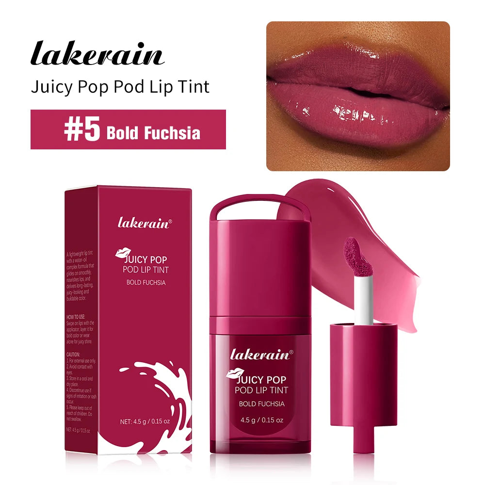 Juicy Hydrated Lip Tint Buildable Glossy Finish Ceramide Peptide Water-to-oil Formula Long-lasting Color Buckle Design Lip Tint