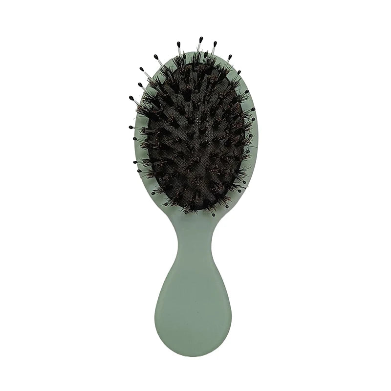 New Natural Boar Bristle Oval Hair Brush Comb Head Scalp Massage Comb Portable Horsehair Comb Fashion Styling Tool