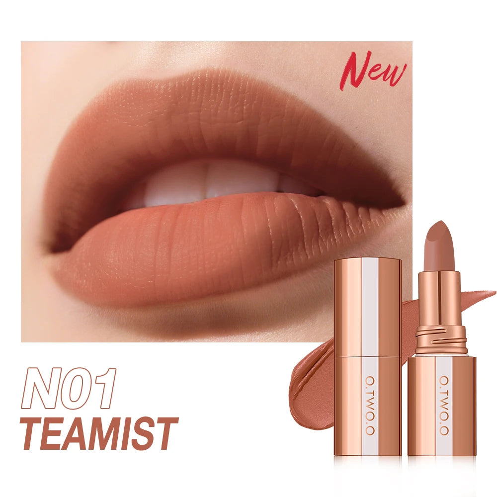 O.TWO.O Matte Lipstick Lip Tint 3 Colors Waterproof Long Lasting Non-stick Cup Sexy Highly Pigmented Velvet Lip Sticks Lip Stain