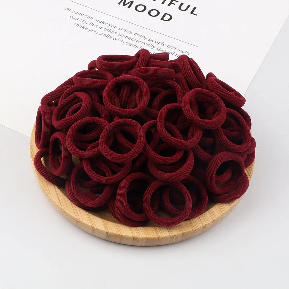 20/30/50/100/200pcs Colorful Hairband Black Grey Rubber Band Nylon Hair Elastic Ponytail Hairstyle Scrunchies Hair Accessories