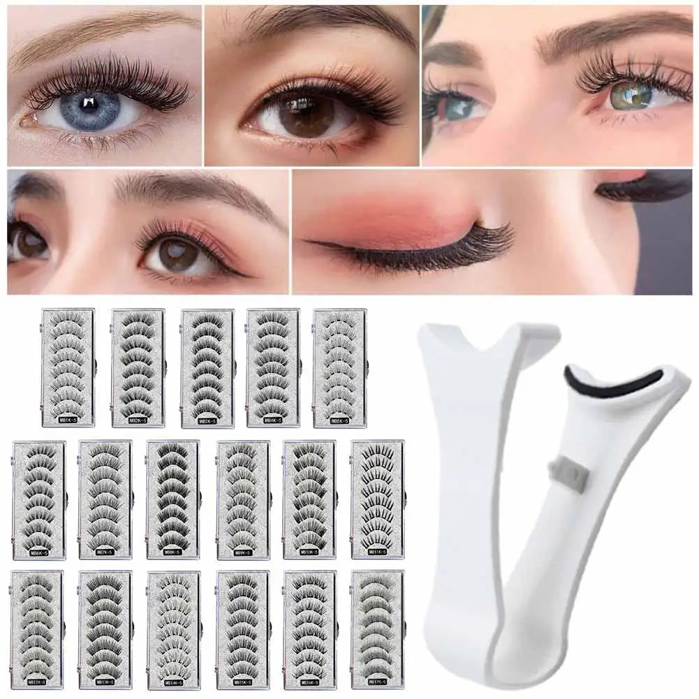 3D Natural Magnetic Eyelashes,With 5 Magnetic Lashes Eyelashes Handmade False Gift Reusable Magne T6N2
