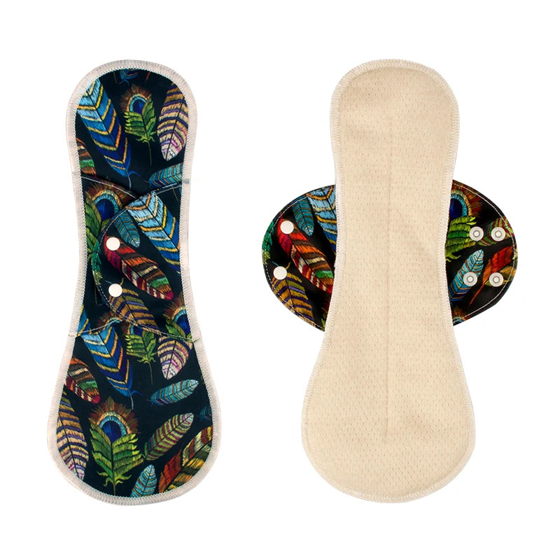 2pcs Washable Menstrual Pad Night Reusable Panty Liner Sanitary Towels Absortable Menstrual Cotton Pads for Women Period