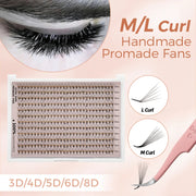 360/600 Bouquet Eyelashes L Curl M Curl Premade Volume Fans XL Tray Pre Made Pointy Base Lash Fans Prefacts Eyelash Extensions
