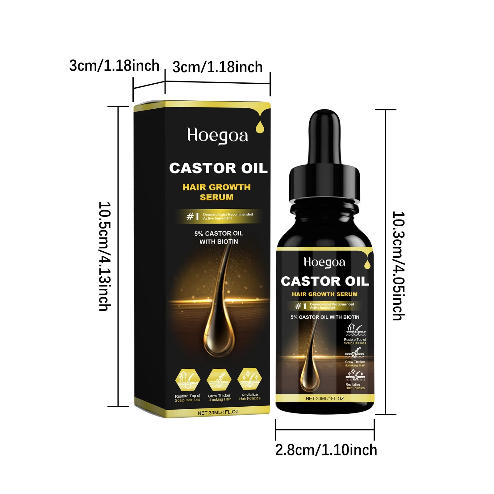 30ml Castor Oil Hair Thickening Essential Oil Nourish Scalp Massage Refreshing Hair Growth Repair Smoothing Hair Care Oil