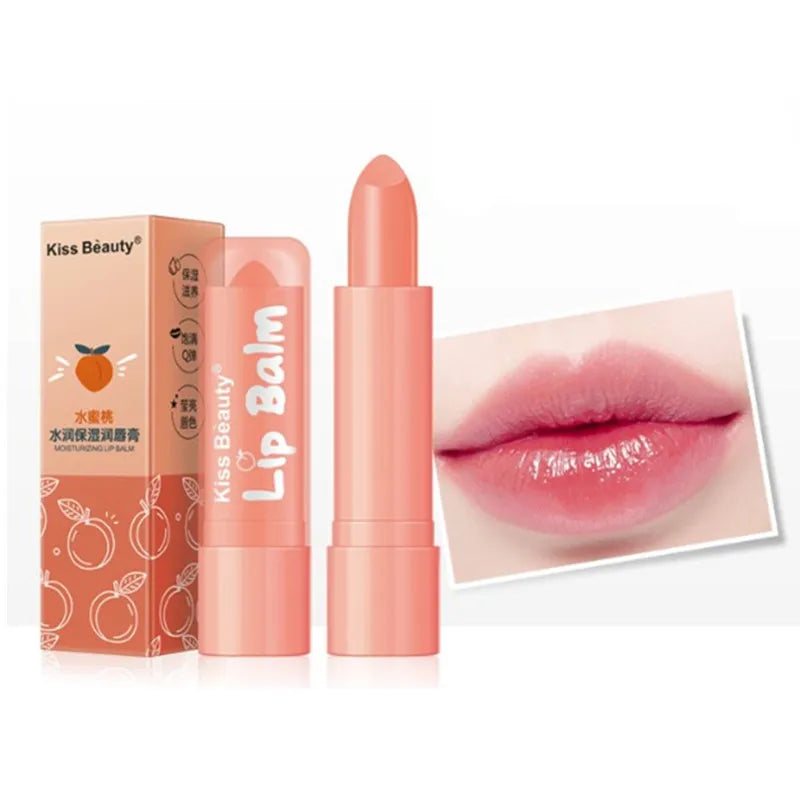 Peach Color Lip Balm Crystal Temperature Change Jelly Lipstick Moisturizing Lasting Lip Gloss Makeup Lips Care Repair Cosmetics