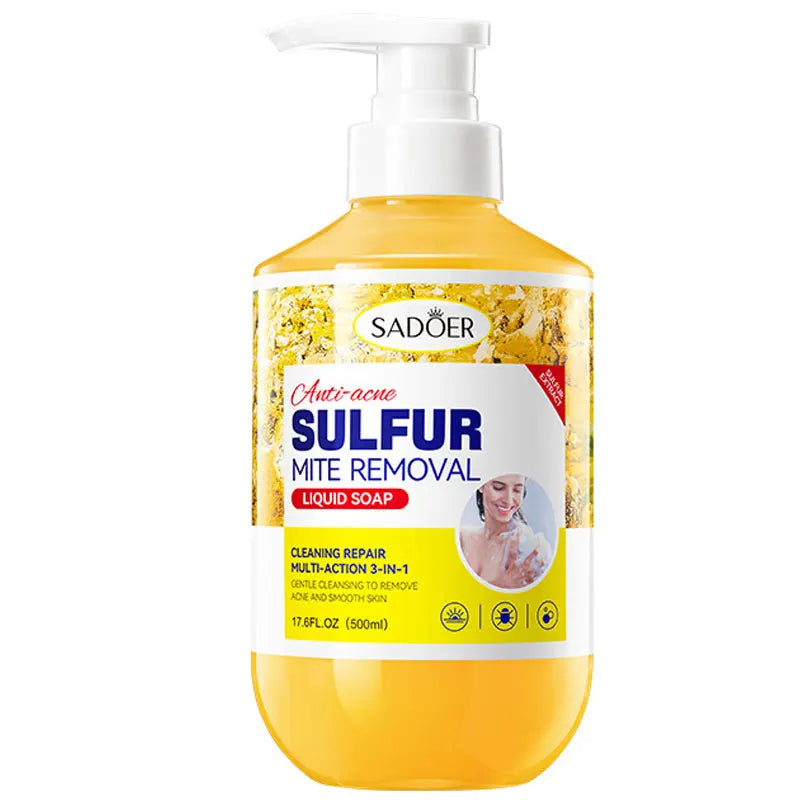500ml Deep Cleansing Sulfur Mite Removal Body Wash Oil Control Shower Gel  Bath and Body Cleansers