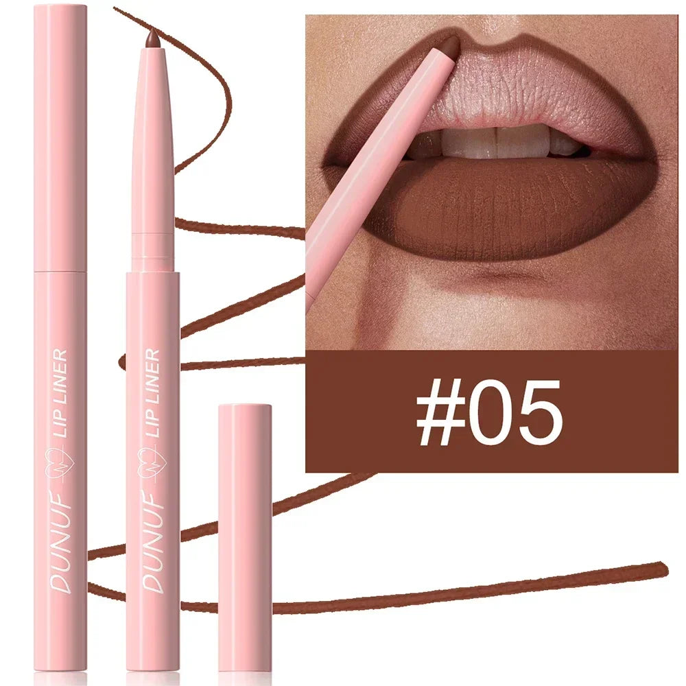 12Color Waterproof Lip Liner Pencil Dark Red Brown Lipstick Pencil Lip Outline Nude Matte Lipstick Crayon Contouring Tint Makeup